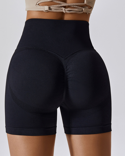 Ribbed High-Rise Shorts