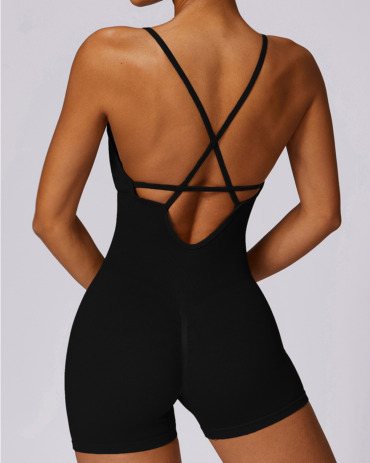 Strappy Back Shorts Bodysuit