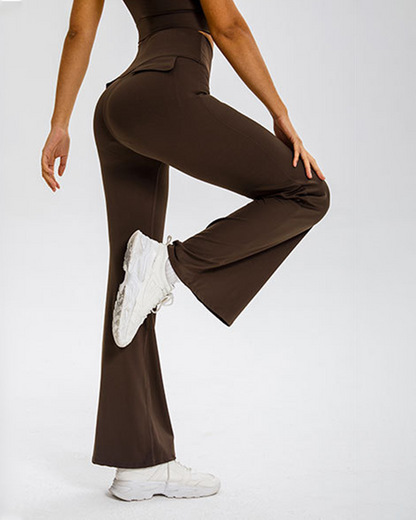 Pocket Flaps Flare Leggings