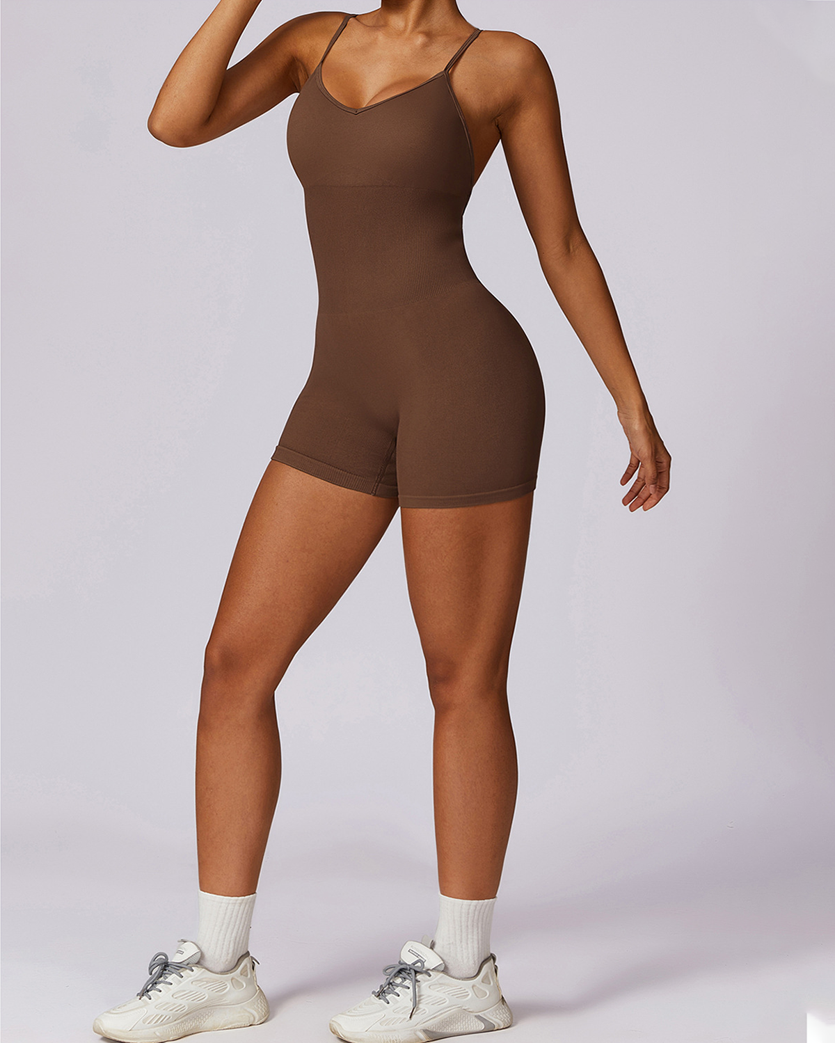 Strappy Back Shorts Bodysuit