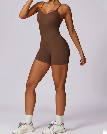 Strappy Back Shorts Bodysuit