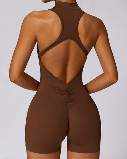 Open Back Shorts Bodysuit