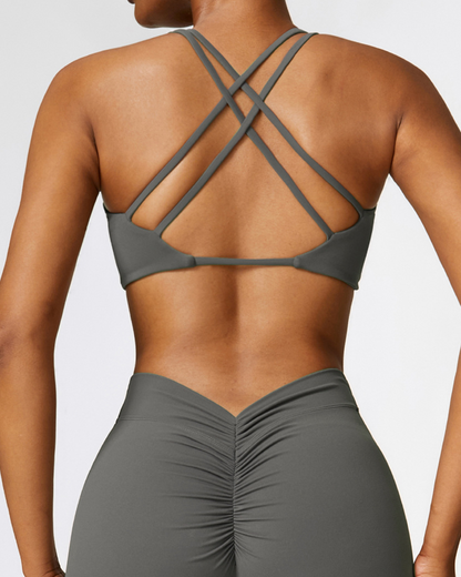 Crossed Strap Sports Bra