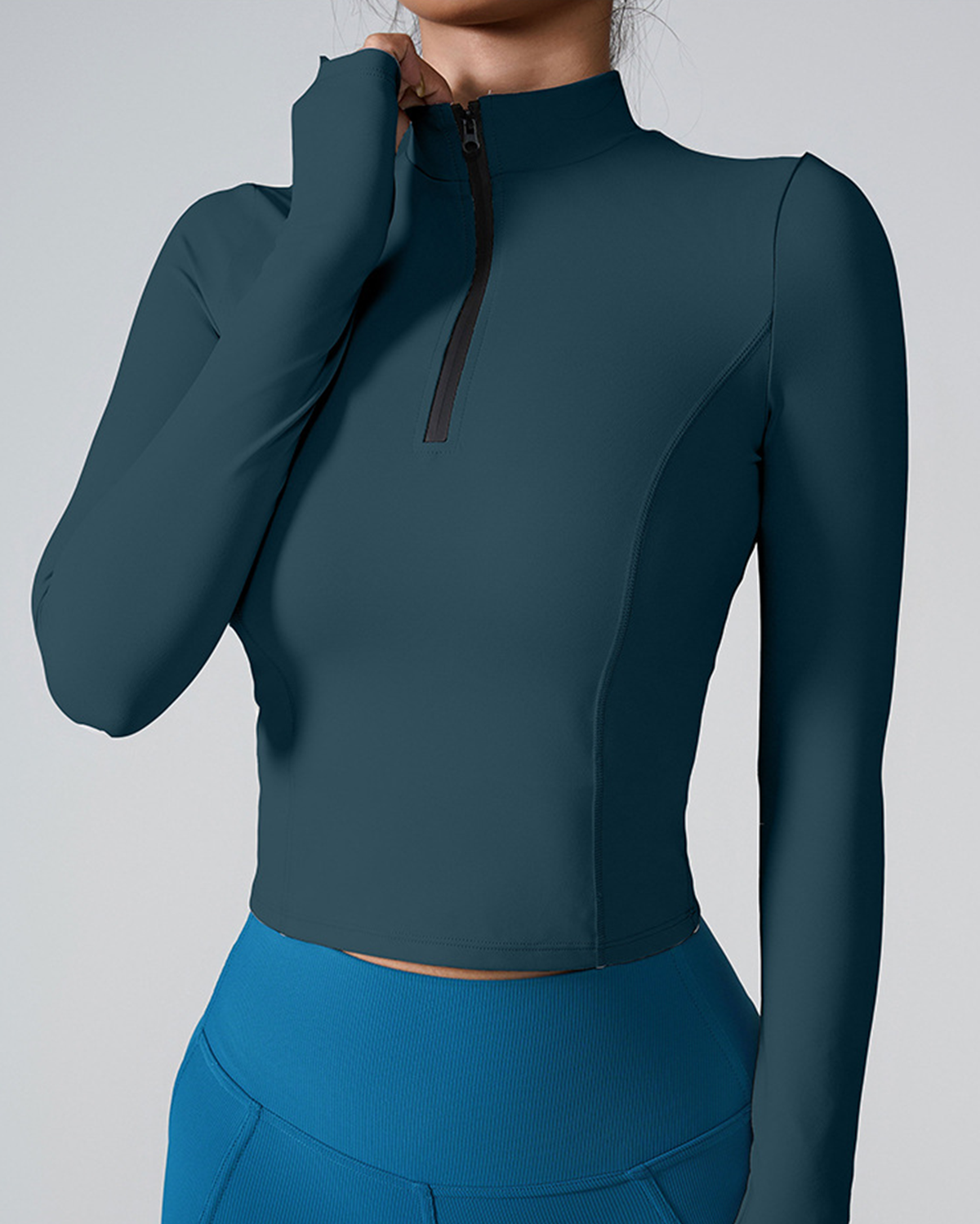 Half Zip Long-Sleeve Top