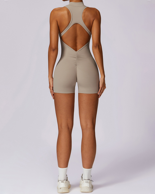 Open Back Shorts Bodysuit