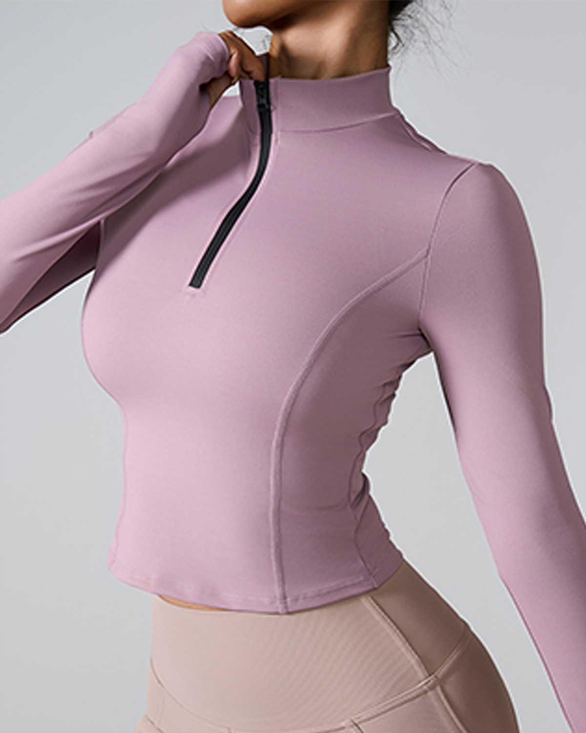 Half Zip Long-Sleeve Top