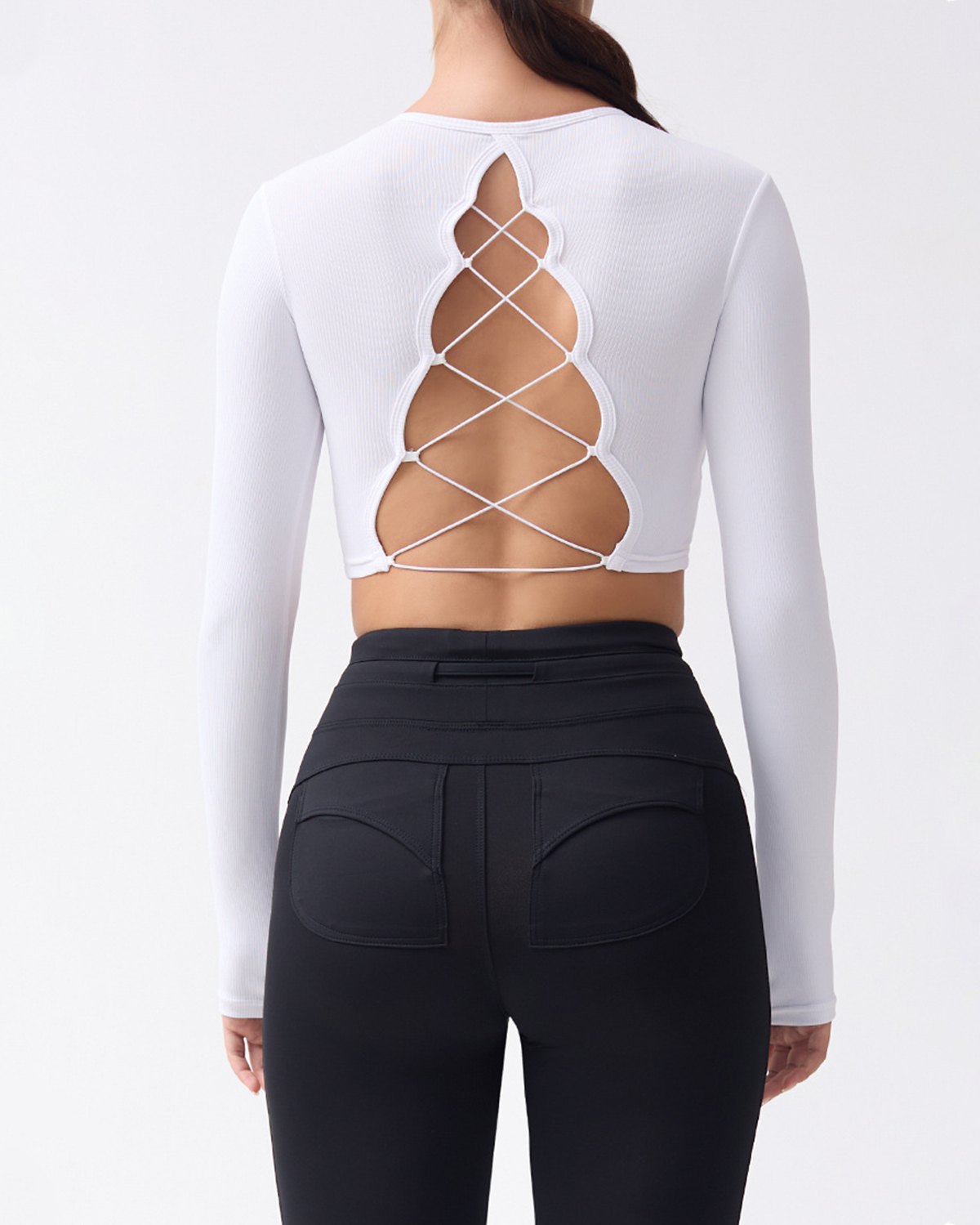 Strap Detail Cutout Long-Sleeve Shirt