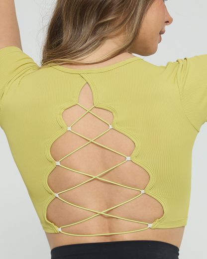 Strap Detail Cutout T-Shirt