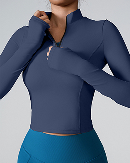 Half Zip Long-Sleeve Top